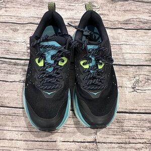 Hoka Black and Teal Running Shoes; Women’s Challenger ATR 6 Size 8.5